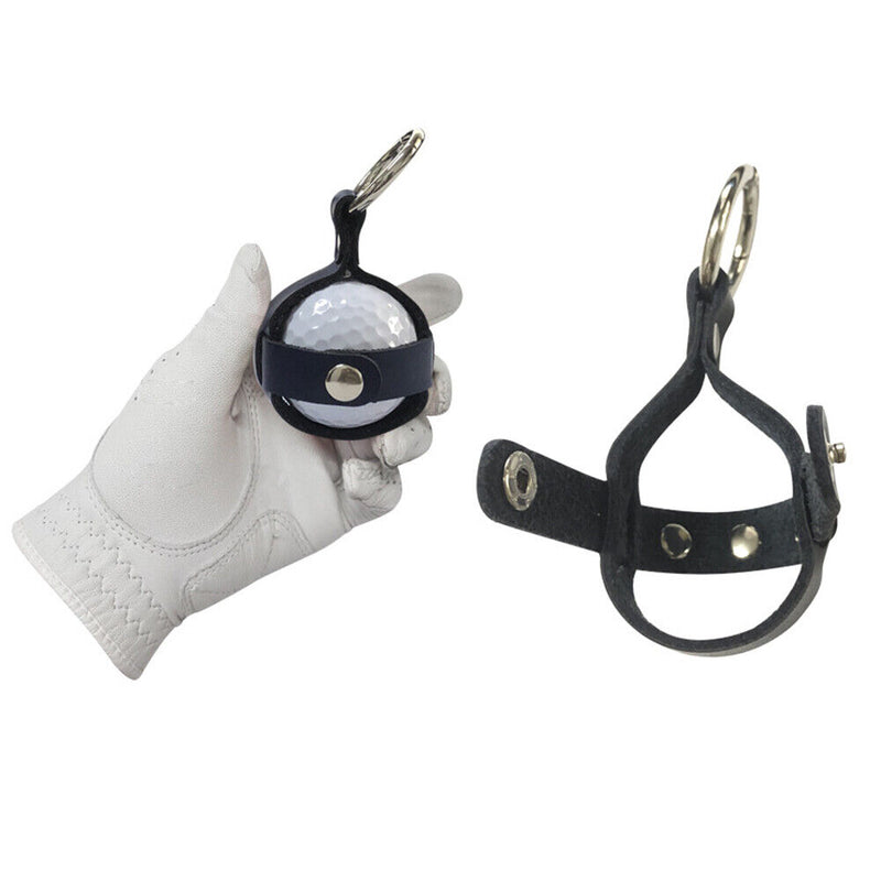 Outdoor Golf Protective Ball Cover Cowhide Leather Golf Training Ball Bag Hol