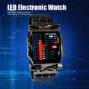 Black Led Binary Digital Watch Mens Fashion Casual Sport Watches Wrist P8O3