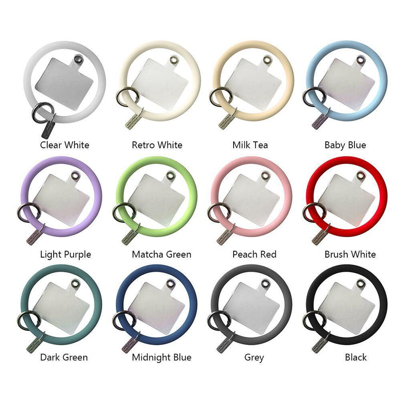 Hanging Ring Phone Silicone Chain Anti-Lost Lanyard Bracelet (Clear White)