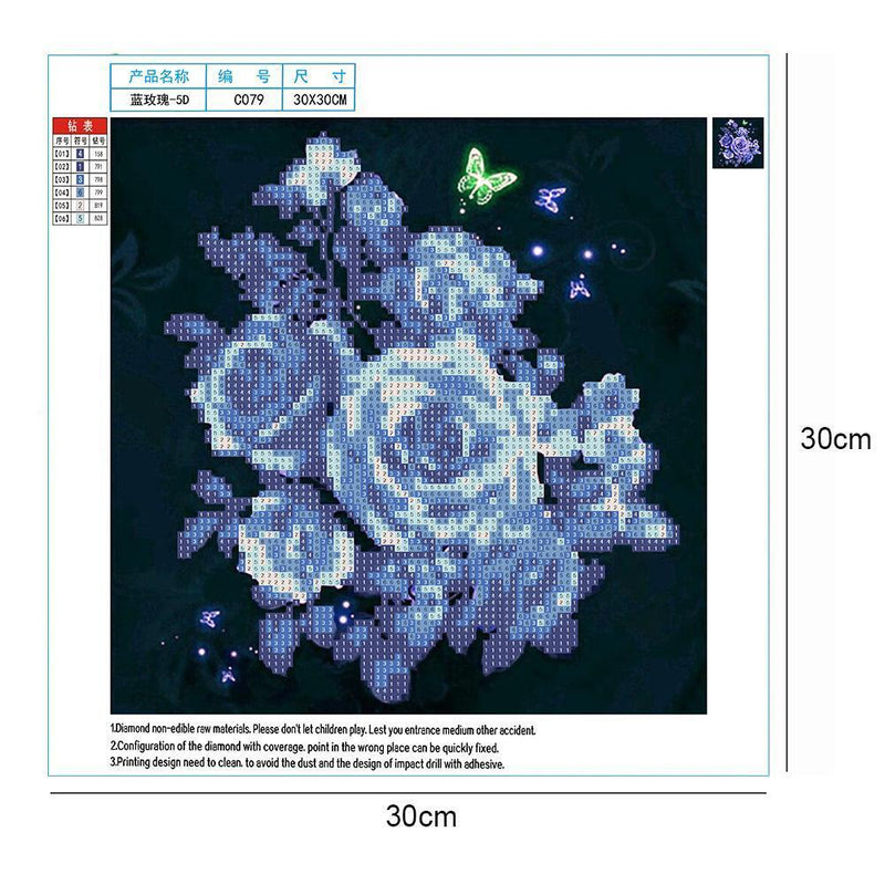 Rose 5D Diamond Painting Embroidery DIY Cross Stitch Home Decor Gift(Purple