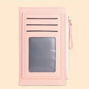 Korean Solid Color Wallet Female Mini Zipper Purse Card Holder Multi-slot Clu
