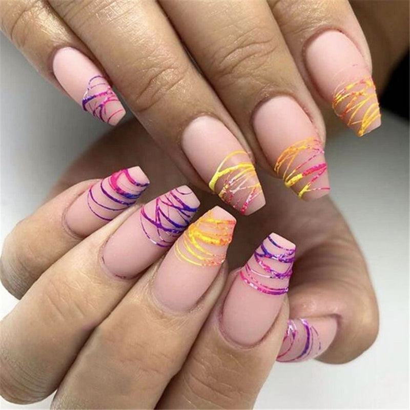 DIY Women Fashion Nail Liner Painting Pen Metal Handle Manicure Tool Nail Art