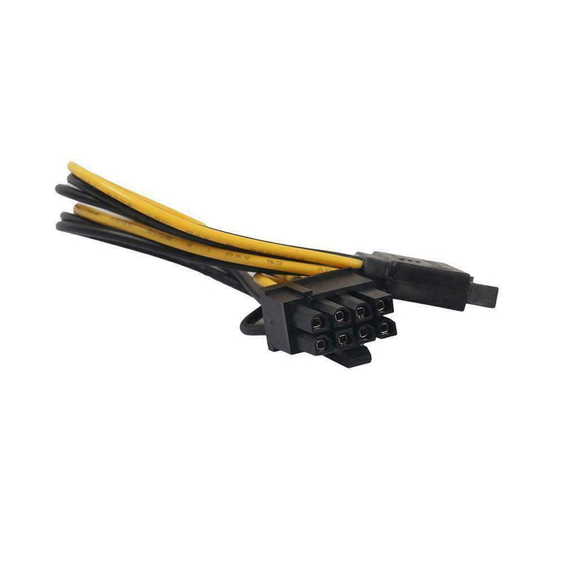 SATA 15 pin Male to 8 pin 6+2 PCI-Express PCIe Video Power Adapter. Graphic E3Y9