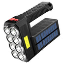 Solar Charging Flashlight Searchlight 8 LED Spotlight USB Rechargeable Torch