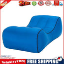 Waterproof Nylon Lazy Bag Inflatable Sofa Outdoor Air Bed (Navy Blue Small)