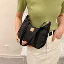 Retro Totes Bag Women Solid Small Casual Underarm Handle Handbag (Black)