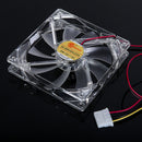 LED Light CPU Cooling Fan Computer PC Clear Case Quad 12CM Heatsink Red