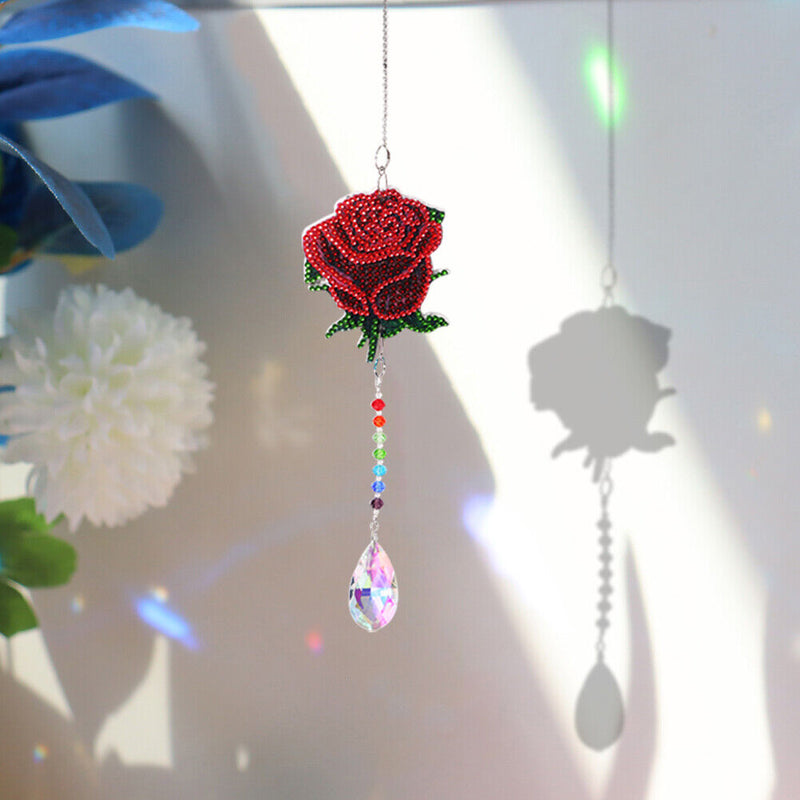 Angel Tears Diamond Sunburst Wind Chime Handmade Crystal Light Catching Pen