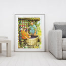 Oil Paint By Numbers Picture DIY Painting Old Lady Friend Acrylic Paint Decor