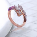 Animal Crystal Engagement Band Rings Boho Dragon Rings Rhinestone Zircon Gothic