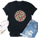 Independence Day Leopard Baseball Tea T-Shirt (Black XXL)