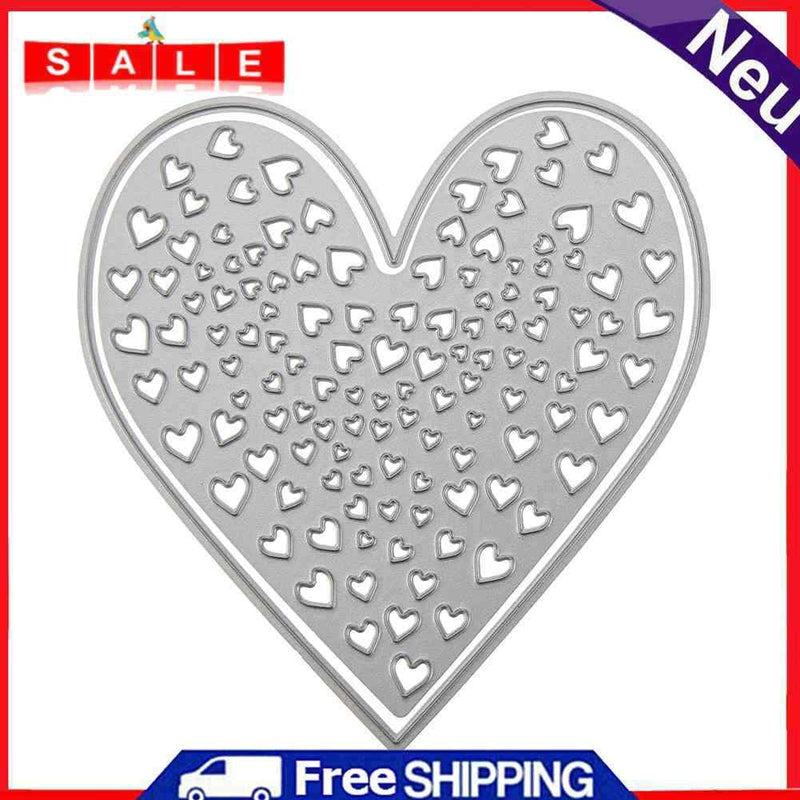 2pcs Love Heart Cutting Die Stencil DIY Scrapbooking Photo Album Cards Handmade