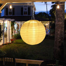 8 inch LED Round Solar Lantern Waterproof Pendant for Garden Decor (White) Newly