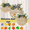 Welcome Sign Front Door Decoration Interchangeable Rustic Round Wood Wreaths~