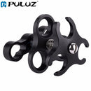 System Underwater Diving Triple Ball Clamp Flashlight Camera Bracket