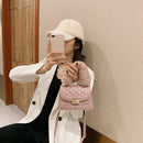 Elegant Women Messenger Bag Plush Handle Female PU Travel Shoulder Bag Clutches
