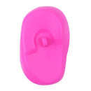 1 Pair Salon Hair Dye Silicone Ear Cover Barber Anti Staining(Rose red)