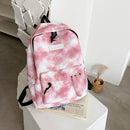 #A Casual Tie Dye Backpack Women Multi-layer Pockets Girl Knapsack Soft for Sh