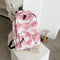 #A Casual Tie Dye Backpack Women Multi-layer Pockets Girl Knapsack Soft for Sh