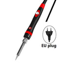Electric Soldering Iron Portable Digital Display Adjustable Welder Red (EU)