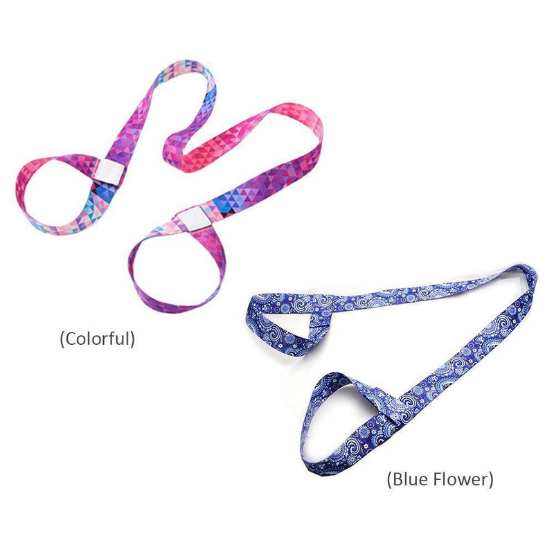 Yoga Mat Strap Belt Adjustable Shoulder Fitness Carrying Bel (Blue Flower)