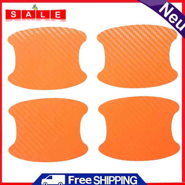 4pcs/set Carbon Fiber Car Door Handle Cup Outdoor Protector Door Bowl Stickers