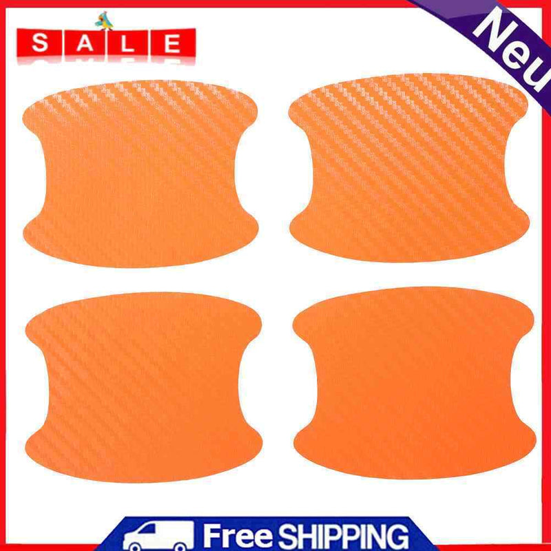 4pcs/set Carbon Fiber Car Door Handle Cup Outdoor Protector Door Bowl Stickers
