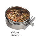 Stainless Steel Hanging Cage Birds Dish Parrot Food Drinking Anti Turnover Bo