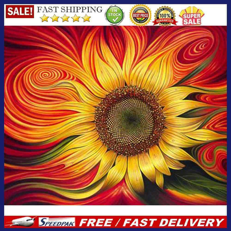 DIY Embroidery Needlework Craft Enthusiastic Sunflower Mosaic Diamond Paint