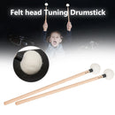 2pcs Soft Felt Head Mallets with Wood Handle Bass Drumsticks Hammer (Black)