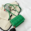Women Chocolate Square PU Leather Flap Shoulder Bags Lady Flap Small Handbags