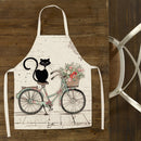 Bike Cat Kitchen Linen Apron Sleeveless Waterproof Home Bibs Cooking Accessories