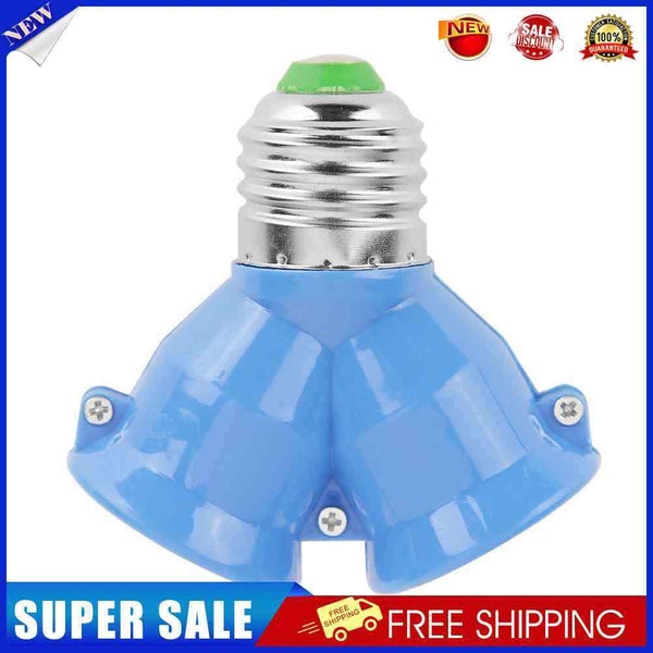 10pcs E27 to 2E27 Lamp Holder Converter Adapter Bulb Base(Blue)