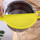 Plastic Drain Basket Wash Rice Fruit Filter Jars Leakproof Baffle (Yellow)