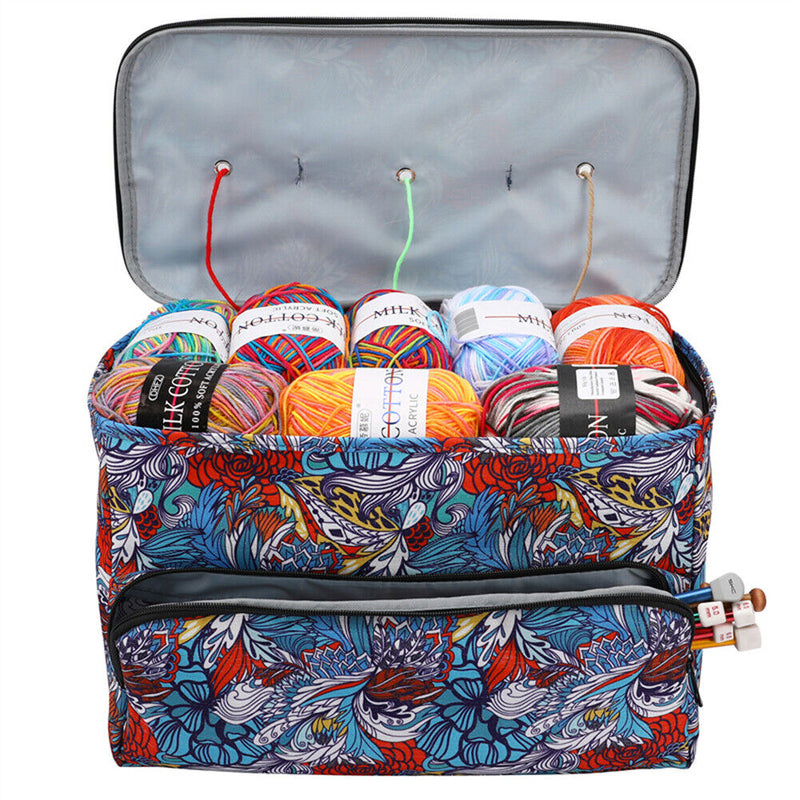 Yarn Storage Bag Large Knitting Tote for Thread Crochet Hooks Needles Organ