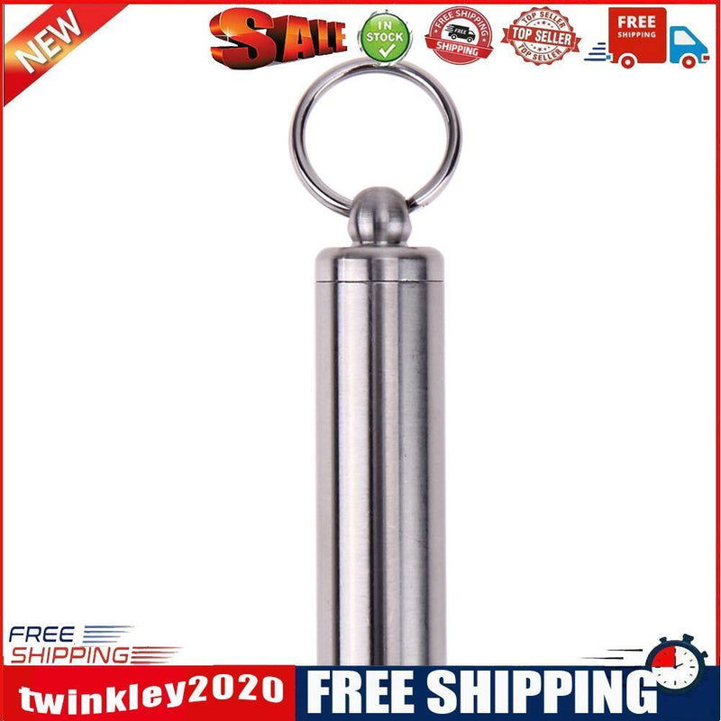 Survival Waterproof Pills Box Container Aluminum Medicine Bottle Keychain