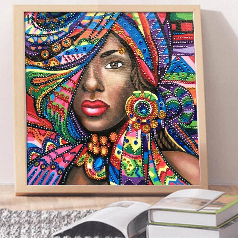 5D DIY Special-shaped Diamond Painting Cross Stitch Kit (R8100 Beauty)