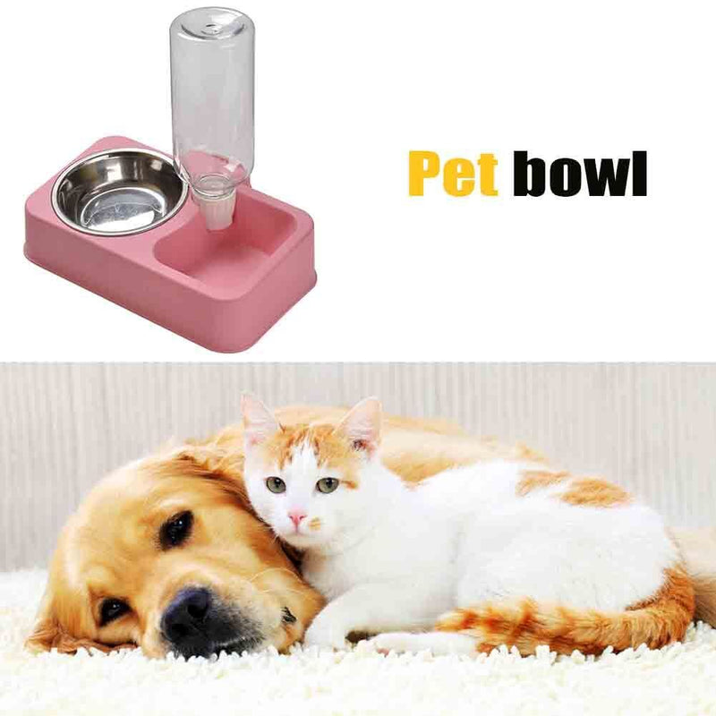 Automatic Drinking Water Bowl Pet Cat Dog Puppy Food Feeder Waterer (Pink)