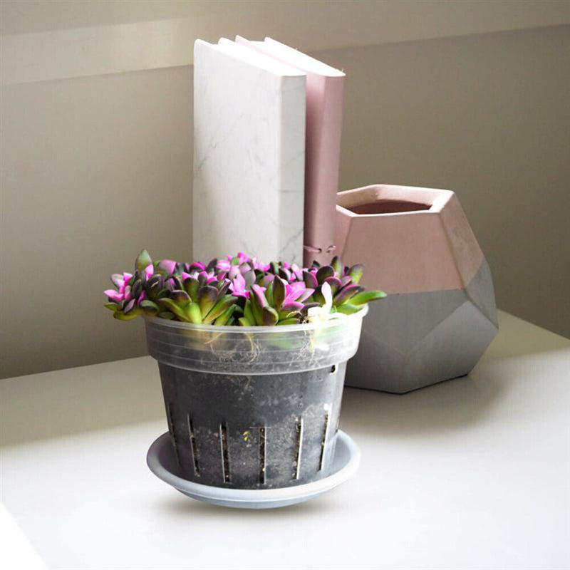 5x Orchid Planting Pots Transparent Seedling Garden Flower Pot (with Base) Newly