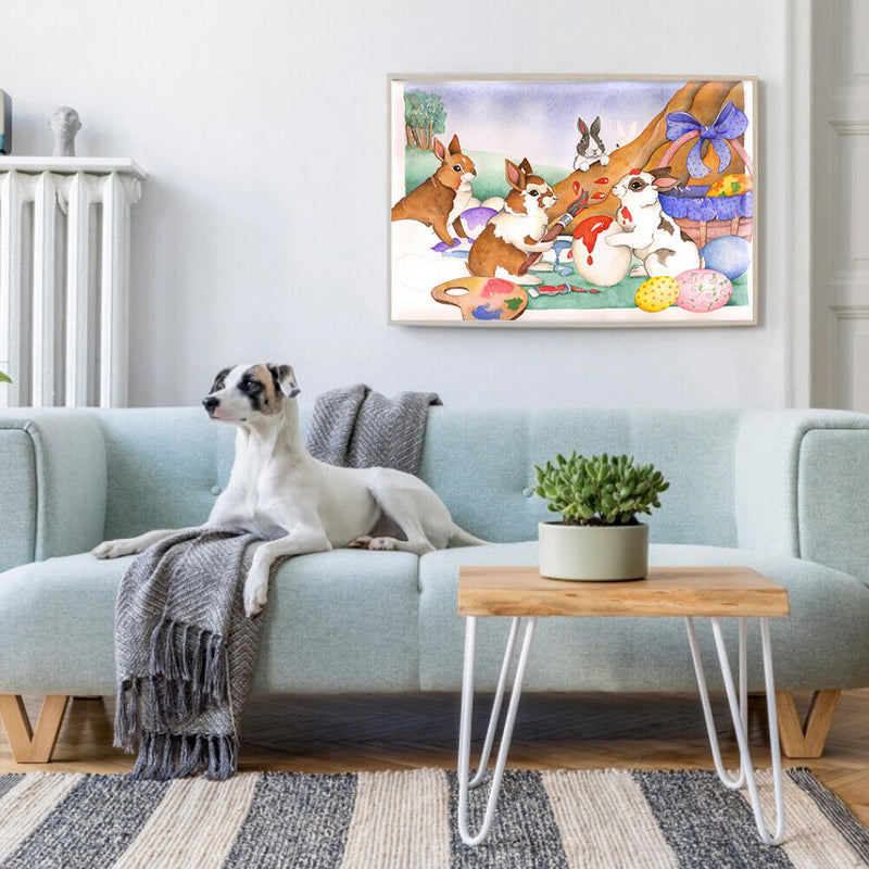 Easter Bunny Oil Paint By Numbers Kits DIY Canvas Picture Holiday Drawing