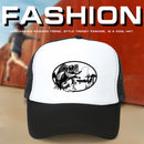 Adjustable Fish Baseball Cap Fisherman Trucker Hat for Women (Black White)