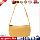 Fashion Nylon Underarm Tote Bag Women Solid Shoulder Small Hanbag (Yellow)