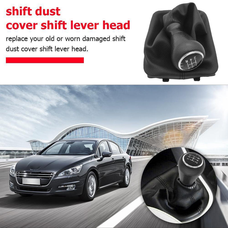 For Peugeot 206 207 5 Speed Gear Shift Knob Shifter Stick Lever Collar Cove