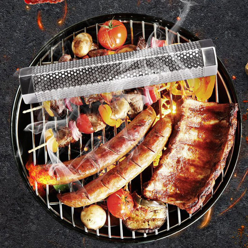 BBQ Wood Pellet Smoke Tube Grill Hot Cold Tuxedo Hexagonal Perforated Smoker