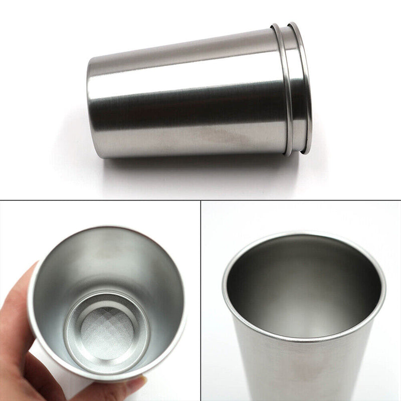 500ml Stainless Steel Cup Metal Beer Tumbler Stackable Drinking Coffee Milk Mug