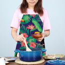 Kitchen Linen Apron Bird Print Home Cooking Baking Bib Cleaning Accessories