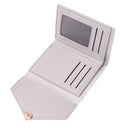 Pure Color Trifold PU Leather Coin Purse Women Simple Card Holder Short Walle