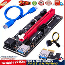 PCI-E Riser Card PCI Express 1X to 16X Extender Adapter 4Pin 6Pin Power Newly