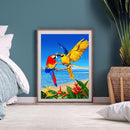 Beach Parrots DIY Diamond Painting Kits Full Square Drill Mosaic (20X30cm)