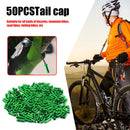 50pcs Bike Cable End Caps Aluminum Alloy Brake Shifter Cable Tips (Green)